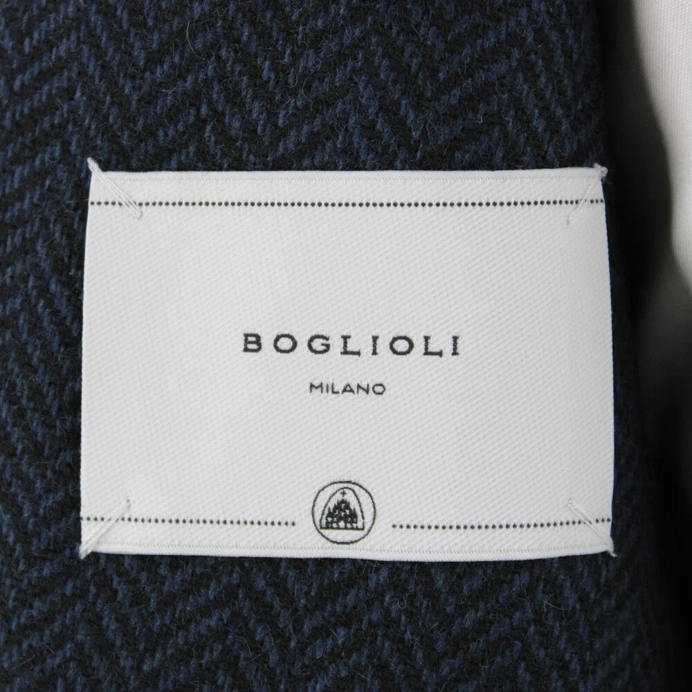 Boglioli NWT Sport Coat / K Jacket Size 56R (46R US) Blue Herringbone 100% Wool